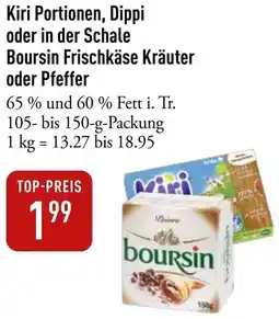 Galeria Markthalle Kiri Portionen, Dippi oder in der Schale Boursin Frischkäse Kräuter oder Pfeffer Angebot
