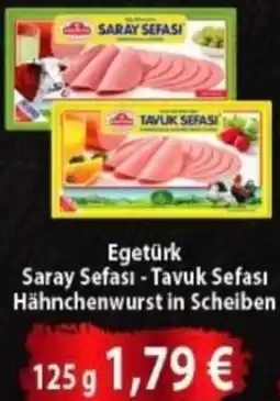 Hüdaverdi Egetürk Saray Sefasi-Tavuk Sefasi Hähnchenwurst in Scheiben Angebot