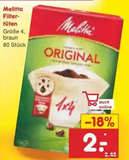 Netto Marken-Discount Melitta Filtertüten Angebot