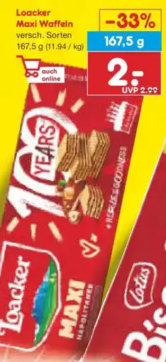 Netto Marken-Discount Loacker Maxi Waffeln Angebot