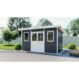 Netto Marken-Discount Vorbestellung: WPC-Gartenhaus L mit Flachdach anthrazit/weiß FSC100% Verfügbar ab 15.07.2025 Angebot