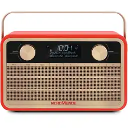 Netto Marken-Discount Nordmende Transita 120 Portables DAB+/UKW Retroradio, Akku, Tragegriff grün rot Angebot