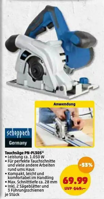 PENNY Scheppach Tauchsäge Pn-pl305 Angebot