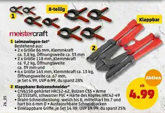 PENNY Meistercraft Leimzwingen-set Oder Klappbarer Bolzenschneider Angebot