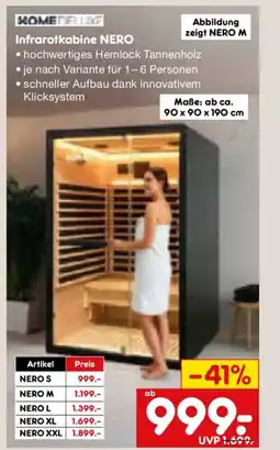 Netto Marken-Discount HOME DELUXE Infrarotkabine NERO Angebot