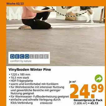 Globus Baumarkt Vinylboden Winter Pine Decolife Angebot