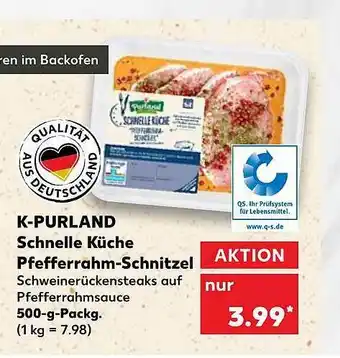 Kaufland K-purland Schnelle Küche Pfefferrahm-schnitzel Angebot