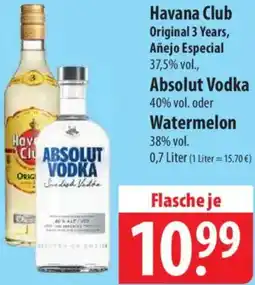 Famila Nord Ost Havana Club Original 3 Years, Añejo Especial Absolut Vodka oder Watermelon Angebot