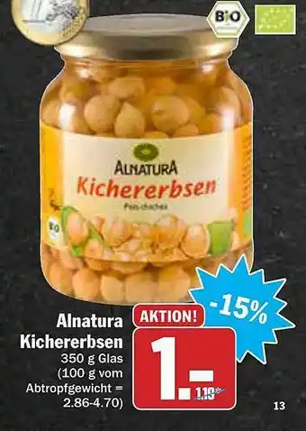 AEZ Alnatura Kichererbsen Angebot