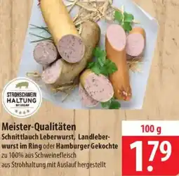 Famila Nord Ost Meister-Qualitäten Schnittlauch Leberwurst, Landleberwurst im Ring oder Hamburger Gekochte Angebot