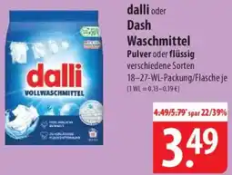 Famila Nord Ost dalli oder Dash Waschmittel Pulver oder flüssig Angebot