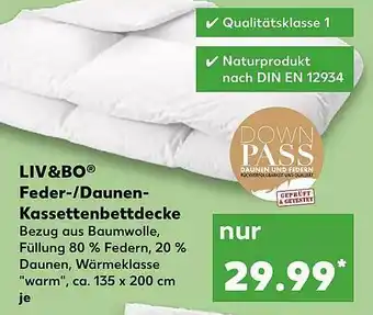 Kaufland Liv&bo Feder- Daunen- Kassettenbettdecke Angebot