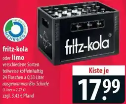 Famila Nord Ost fritz-kola oder limo Angebot