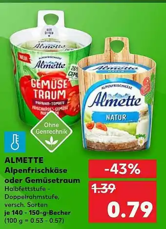 Kaufland Almette Alpenfrischkäse Oder Gemüsetraum Angebot