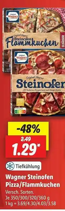 Lidl Wagner Steinofen Pizza, Flammkuchen Angebot