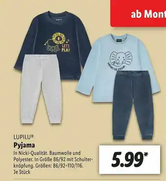 Lidl Lupilu Pyjama Angebot