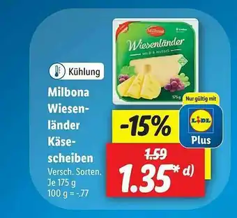 Lidl Milbona Wiesen Länder Käse Scheiben Angebot