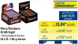 METRO Mars/Snickers Großriegel Angebot
