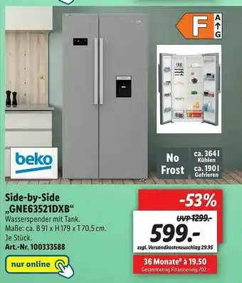 Lidl Side-by-side „gne63521dxb” Beko Angebot