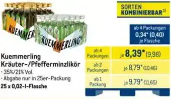 METRO Kuemmerling Kräuter-/Pfefferminzlikör Angebot