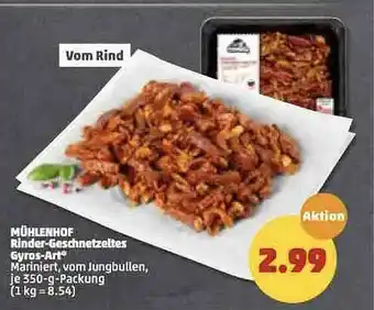PENNY Mühlenhof Rinder-geschnetzeltes Gyros-art Angebot