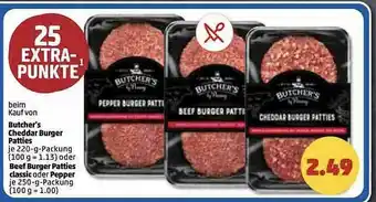 PENNY Beim Kauf Von Butcher's Cheddar Burger Patties Oder Beef Burger Patties Classic Oder Pepper Angebot