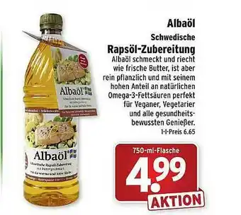 Wasgau Albaöl Schwedische Rapsöl-zubereitung Angebot