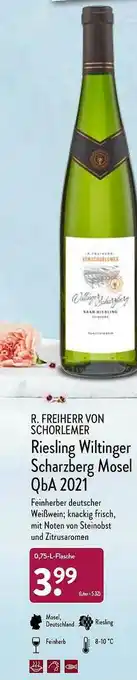 Aldi Nord R. Freiherr Von Schorlemer Riesling Wiltinger Scharzberg Mosel Qba 2021 Angebot