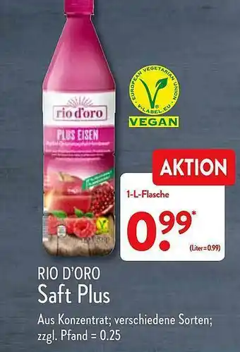 Aldi Nord Rio D'oro Saft Plus Angebot