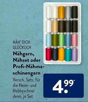 Aldi Süd Näh'dich Glücklich Nähgarn, Nähset Oder Profi-nähmaschinengarn Angebot