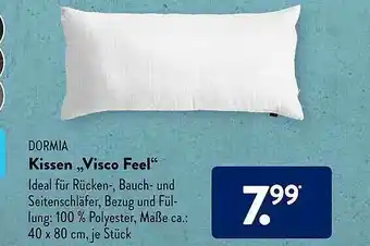 Aldi Süd Dormia Kissen „visco Feel“ Angebot