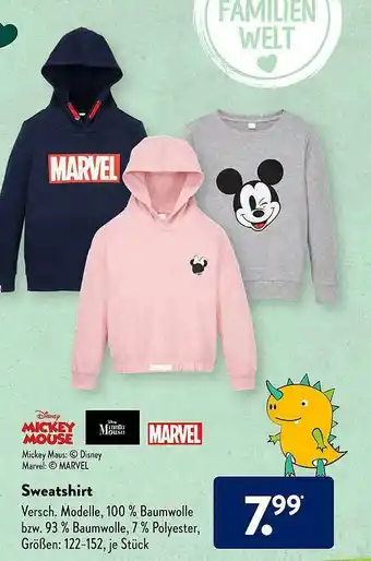 Aldi Süd Mickey Maus, Disney Marvel Sweatshirt Angebot