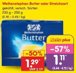 Netto Marken-Discount Weihenstephan Butter oder Streichzart Angebot