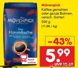 Netto Marken-Discount Mövenpick Kaffee gemahlen oder ganze Bohnen Angebot
