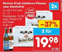 Netto Marken-Discount Berliner Kindl Jubiläums Pilsener oder Alkoholfrei Angebot