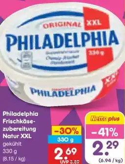 Netto Marken-Discount Philadelphia Frischkäsezubereitung Natur XXL Angebot