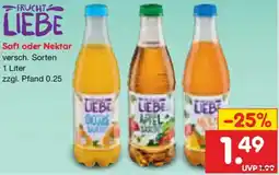 Netto Marken-Discount FRUCHT LIEBE Saft oder Nektar Angebot