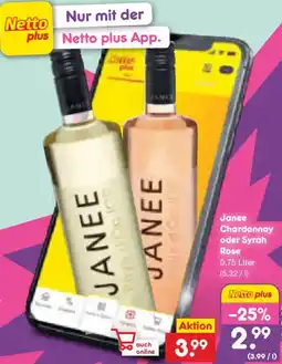 Netto Marken-Discount Janee Chardonnay oder Syrah Rose Angebot