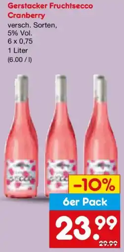 Netto Marken-Discount Gerstacker Fruchtsecco Cranberry Angebot