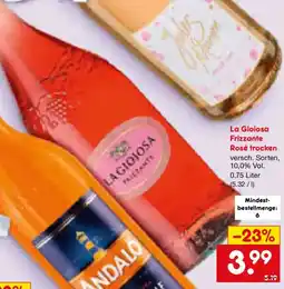 Netto Marken-Discount La Gioiosa Frizzante Rosé trocken Angebot