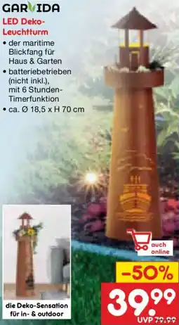 Netto Marken-Discount GARVIDA LED Deko Leuchtturm Angebot