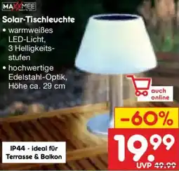 Netto Marken-Discount MAXXMEE Solar-Tischleuchte Angebot