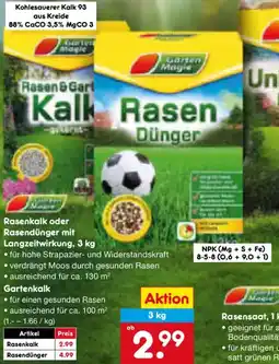 Netto Marken-Discount Rasenkalk oder Rasendünger mit Langzeitwirkung Angebot