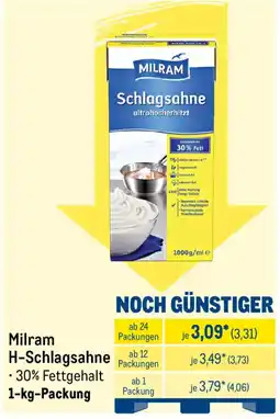 METRO Milram H-Schlagsahne Angebot