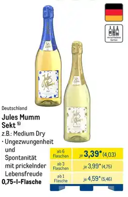 METRO Jules Mumm Sekt Z.B.: Medium Dry Angebot