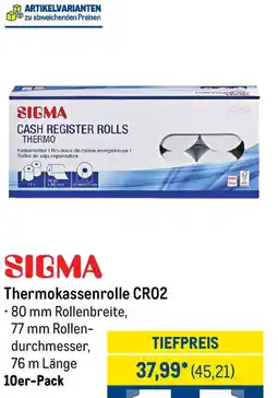 METRO SIGMA Thermokassenrolle CR02 Angebot