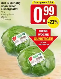 WEZ Gut & Günstig Spanischer Eisbergsalat Angebot