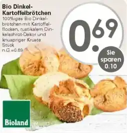 WEZ Bio Dinkel Kartoffelbrötchen Angebot