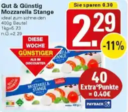 WEZ Gut & Günstig Mozzarella Stange Angebot