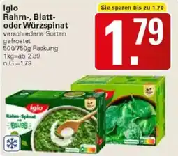 WEZ Iglo Rahm, Blatt oder Würzspinat Angebot